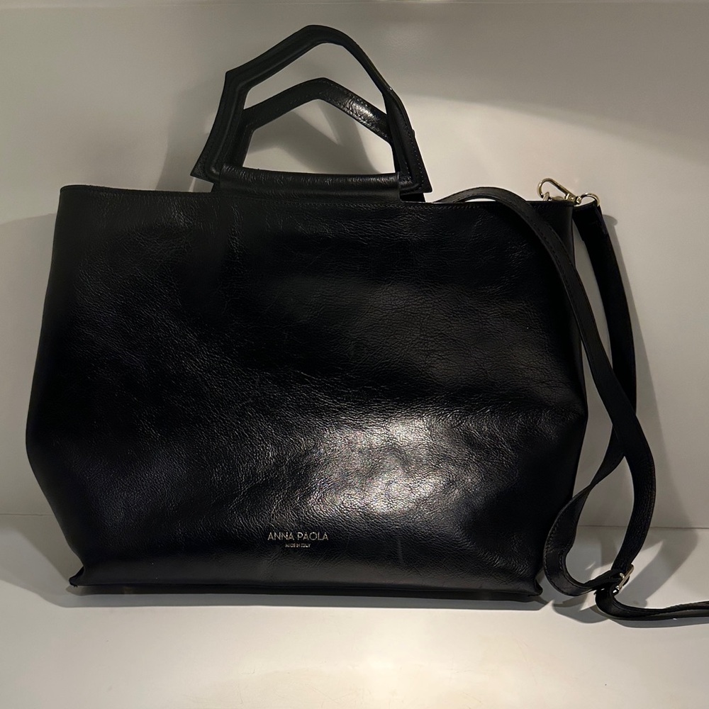 Anna Paola Elegant Black Tote Bag